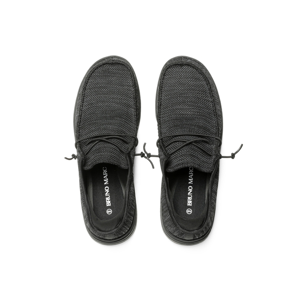 Men's Knitted Slip-On Casual Loafers - ALL BLACK - 3